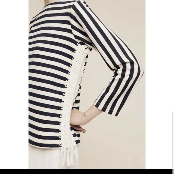 Anthropologie Pepin Mariner Striped Pullover sweater Top Sz XL - Picture 7 of 9
